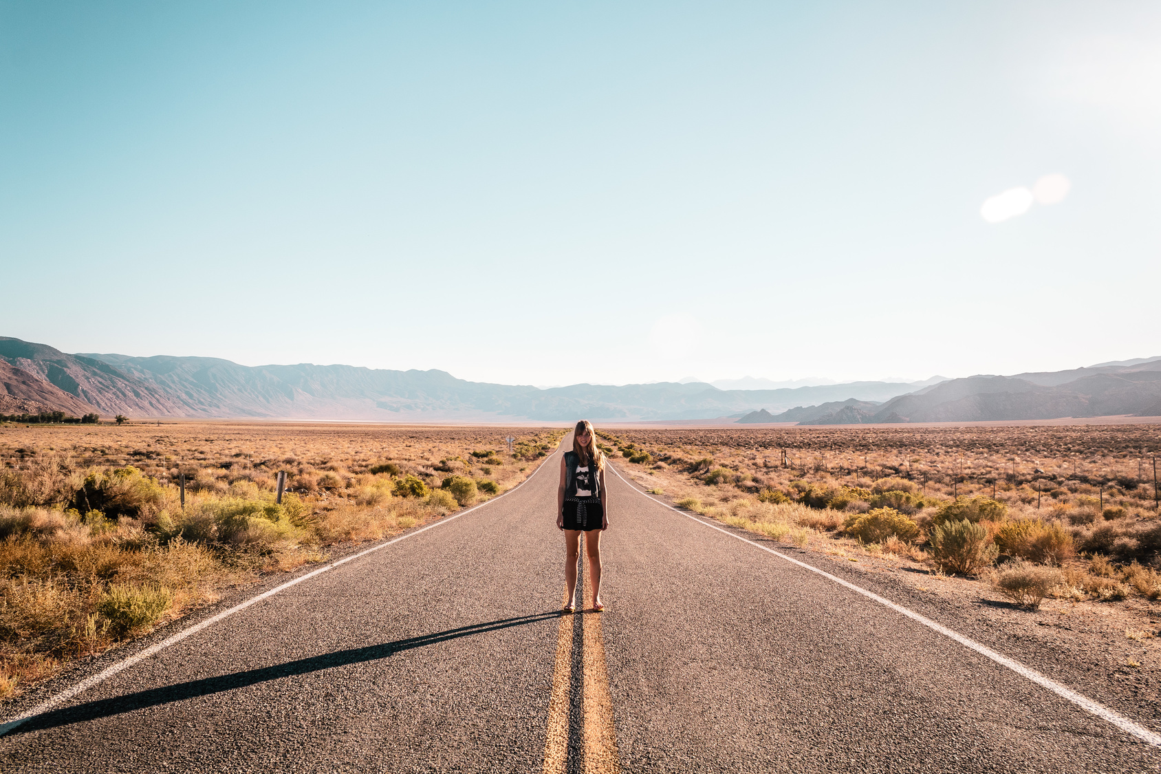 Photo of Girl in the middle of Route 66