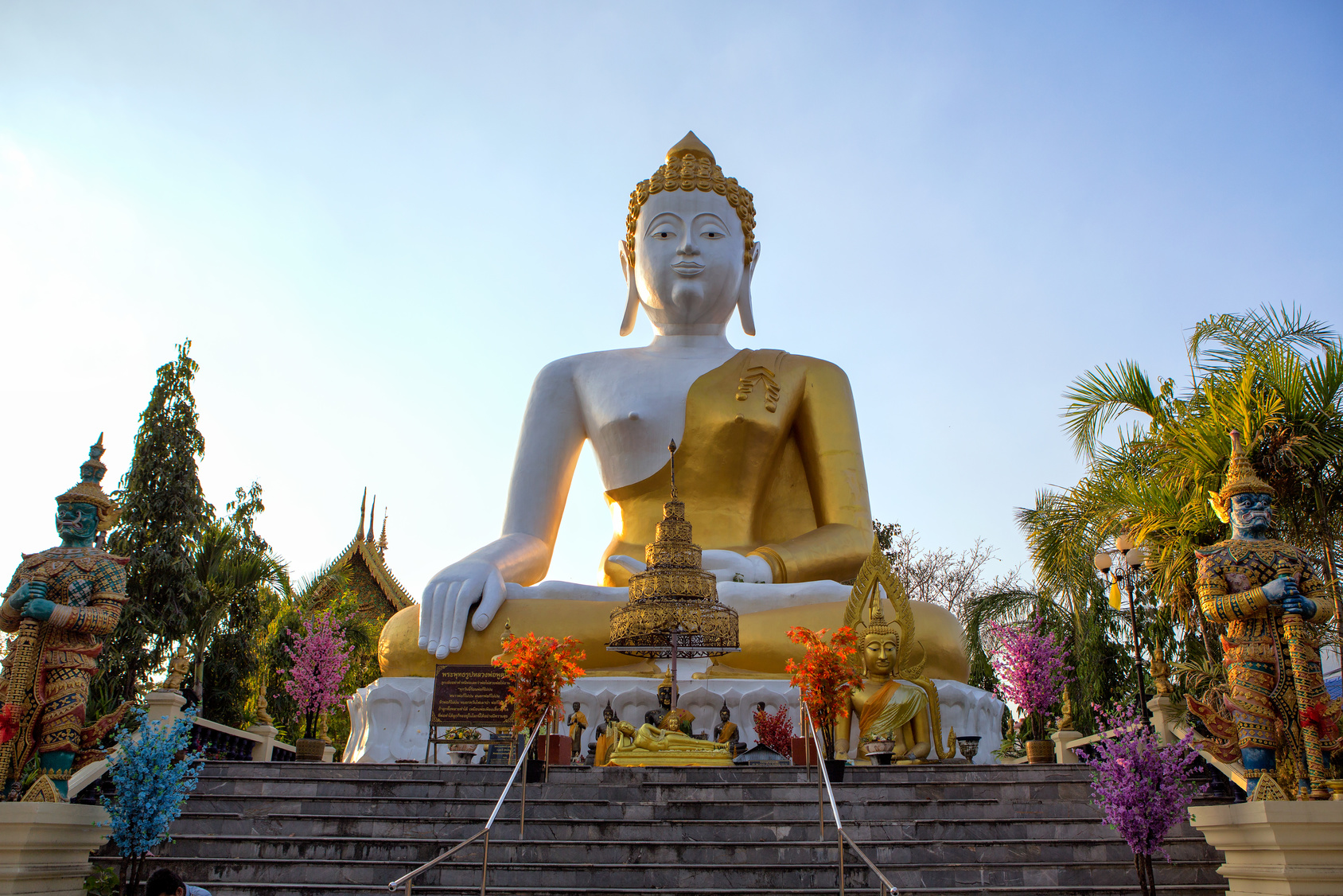 Buddha statue Wat Phra That Doi Kham at Chiang Mai,Thai temple Northern Thailand