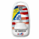 Go Travel UK to Americas Earthed Travel Adapter