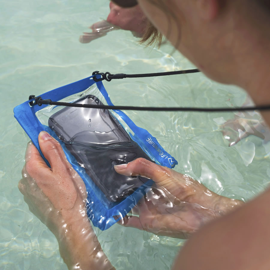 waterproof phone case in use