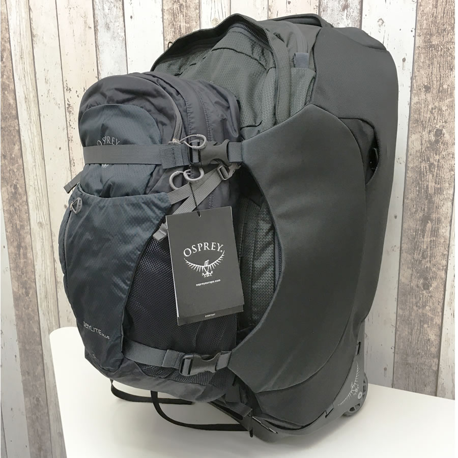 Osprey Sojourn 60 with Daylite Daypack Wheeled Travel Backpack